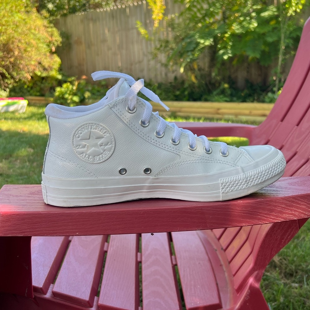 Converse All Star White Leather High Top Sneakers // High-tops - Picture 2 of 9